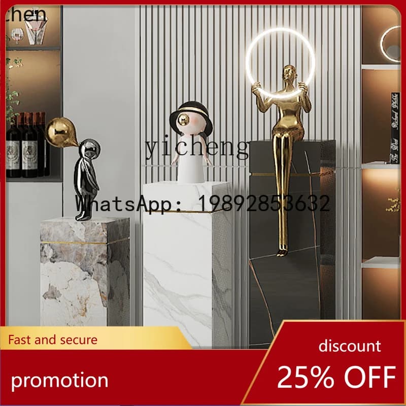 HT light luxury rock slab flower stand floor-to-ceiling  stand living room decorative shelf ornament base