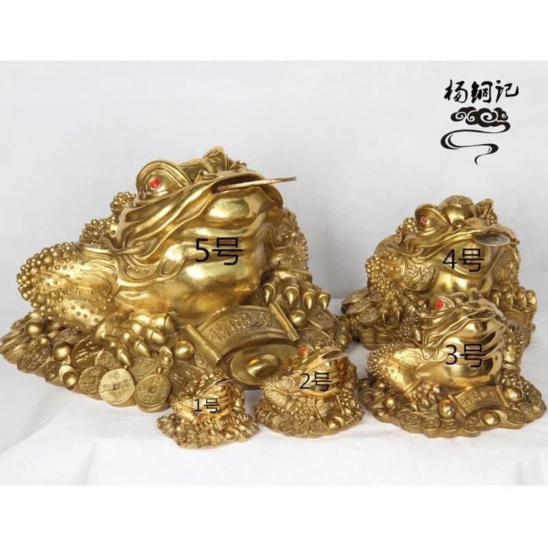 Yang Tongji Large Three-Legged Ornament Yuanbao Bronze Golden Toad