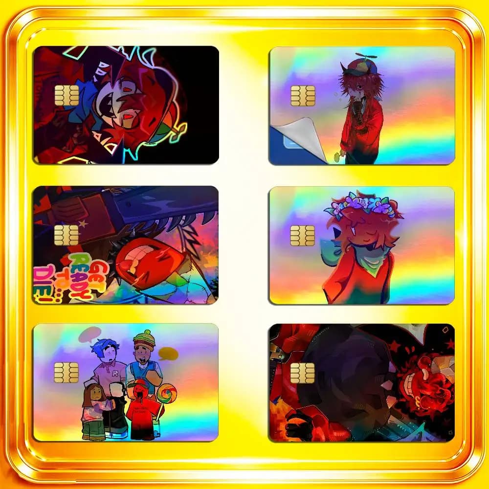 For C00lkidd Credit Bank Sticker ID Access Card Cover Skin Rainbow Color Laser Stickers Film