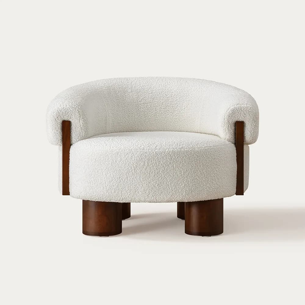 ！@Modern Luxury Living Room Chair Lounge Chair Fabric Accent Chair with Wood Legs