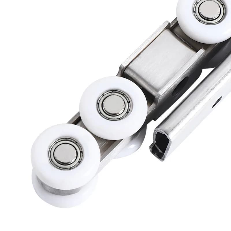 Foreign Trade Stainless Steel Sliding Door Pulley Bedroom Doors and Windows Sliding  Track Hanging Rail Roller Silent Buffer