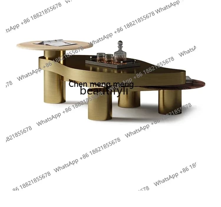 cc182R Italian minimalist coffee table villa living room household coffee table TV cabinet light luxury modern marble coffee tab