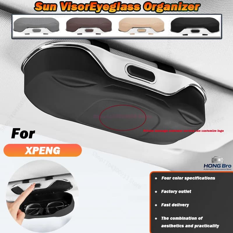 Car Glasses Box Portable Car Sunglasses HolderGlasses Holder Eyeglass Case Sun Visor For XPENG G6 P7 G9 MONA M03 G3 P5 2024 2025