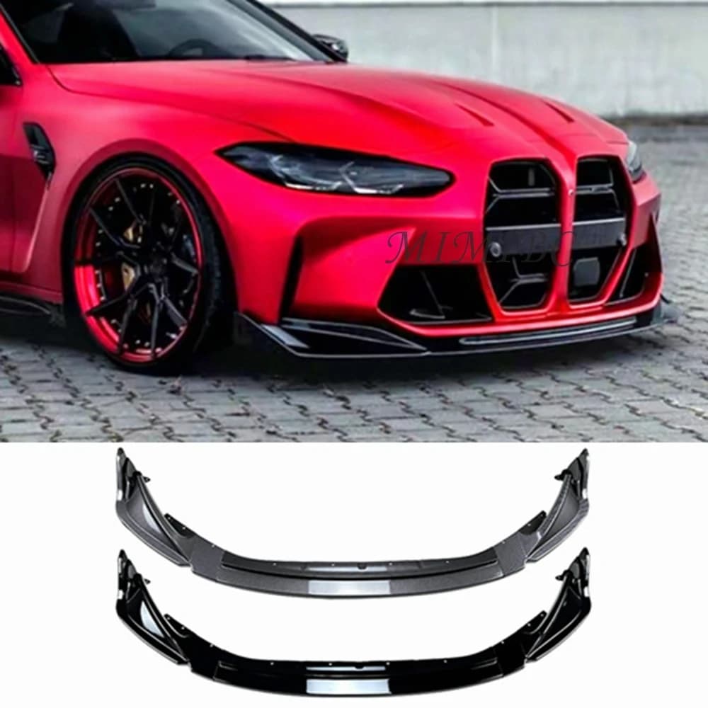 For BMW M3 G80 M4 G82 2021 2022 2023+ Splitter Diffuser Cover Guard ABS Gloss Black Trim Body Kits Car Front Bumper Lip Spoiler