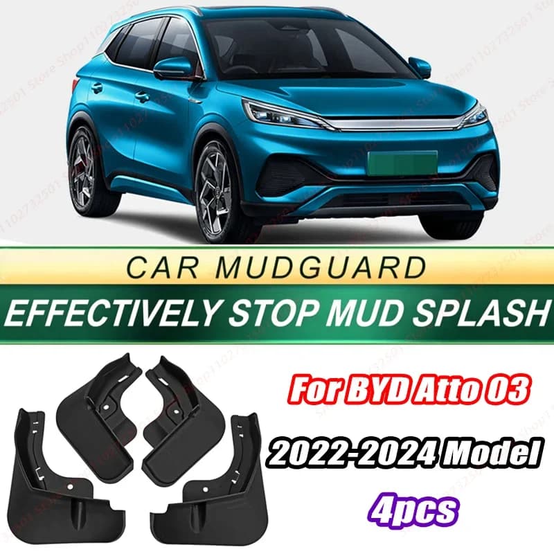 For BYD Atto 03 2022-2024 Model 4PCS Front Rear Mud Flaps Splash Guards Fender Mudguards Auto Accessories
