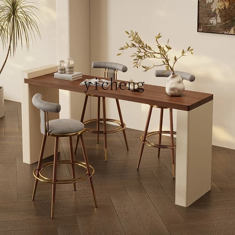 O-6  medieval minimalist bar tle household living room high tle walnut venr countertop tle