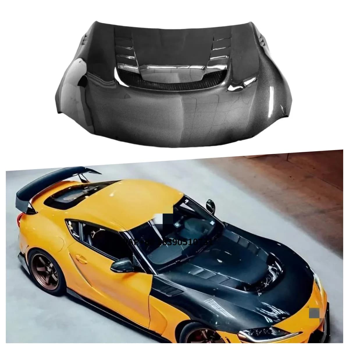 MRD for Supra A90 Hood Carbon Fiber VRS Style Bonnet Engine Hood for Upgrade Automobiles Replacement.
