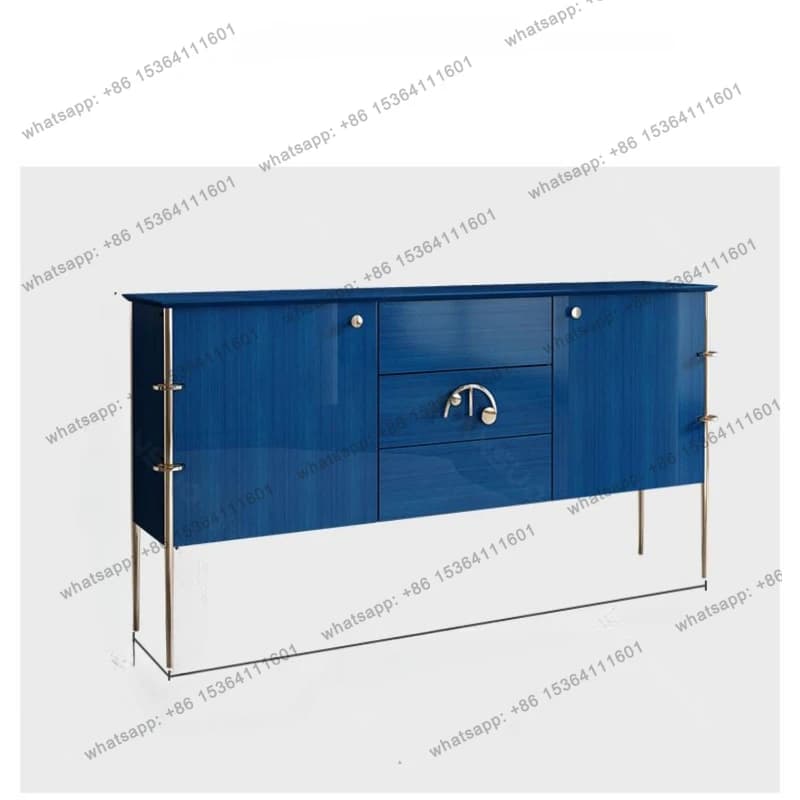 12American Side Cabinet Solid Wood Designer High-End Living Room Italian Light Luxury Entrance Cabinet
