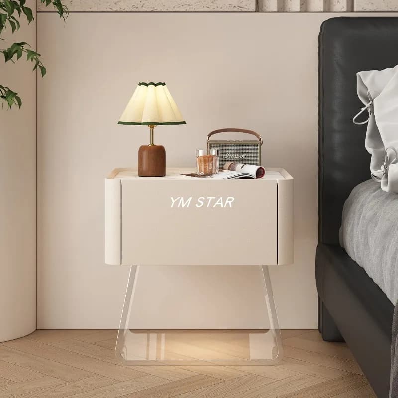 Organizer Modern Nightstand Mobile Coffee Bedroom Storage Cabinets Luxury Bedside Table Drawers Mesa De Noche Home Furniture