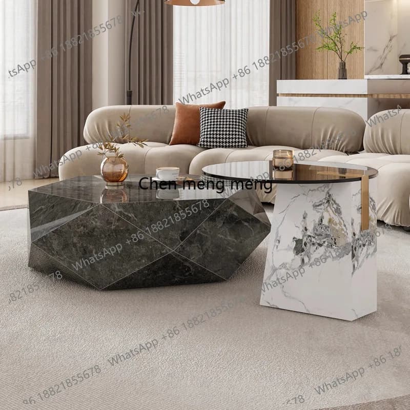 Rock Plate Coffee Table Convenience High Fashionable Combination Coffee Table Soft Nordic Living Room Furniture Salongbord