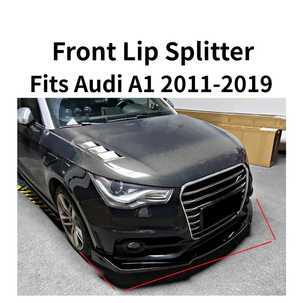 Gloss Black Front Lip Splitter Small Body Kit Fits Audi A1 2011-2019 Exterior Decoration Modification Car Accessories Parts
