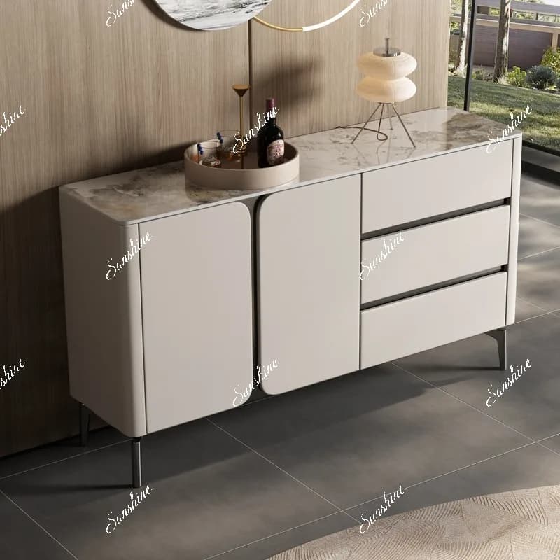 Modern simple household solid wood storage decorative cabinet advanced storage tea cabinet