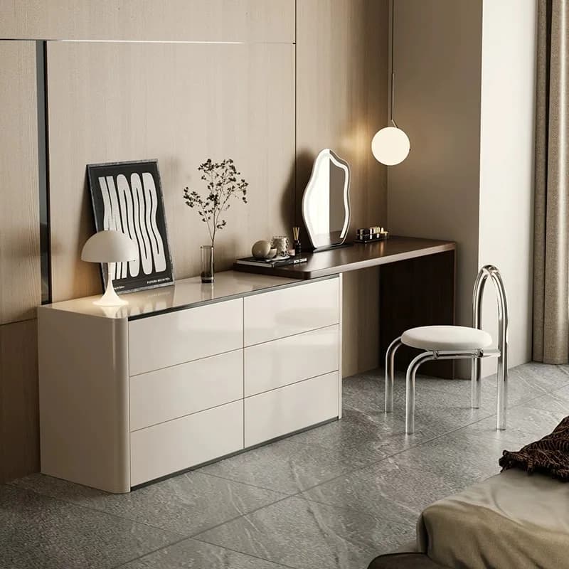 European Dressing Table with 6 Drawers Mirror Corner Desk Dresser Table Cabinet Organizers Cabinet Penteadeira Hotel Furniture