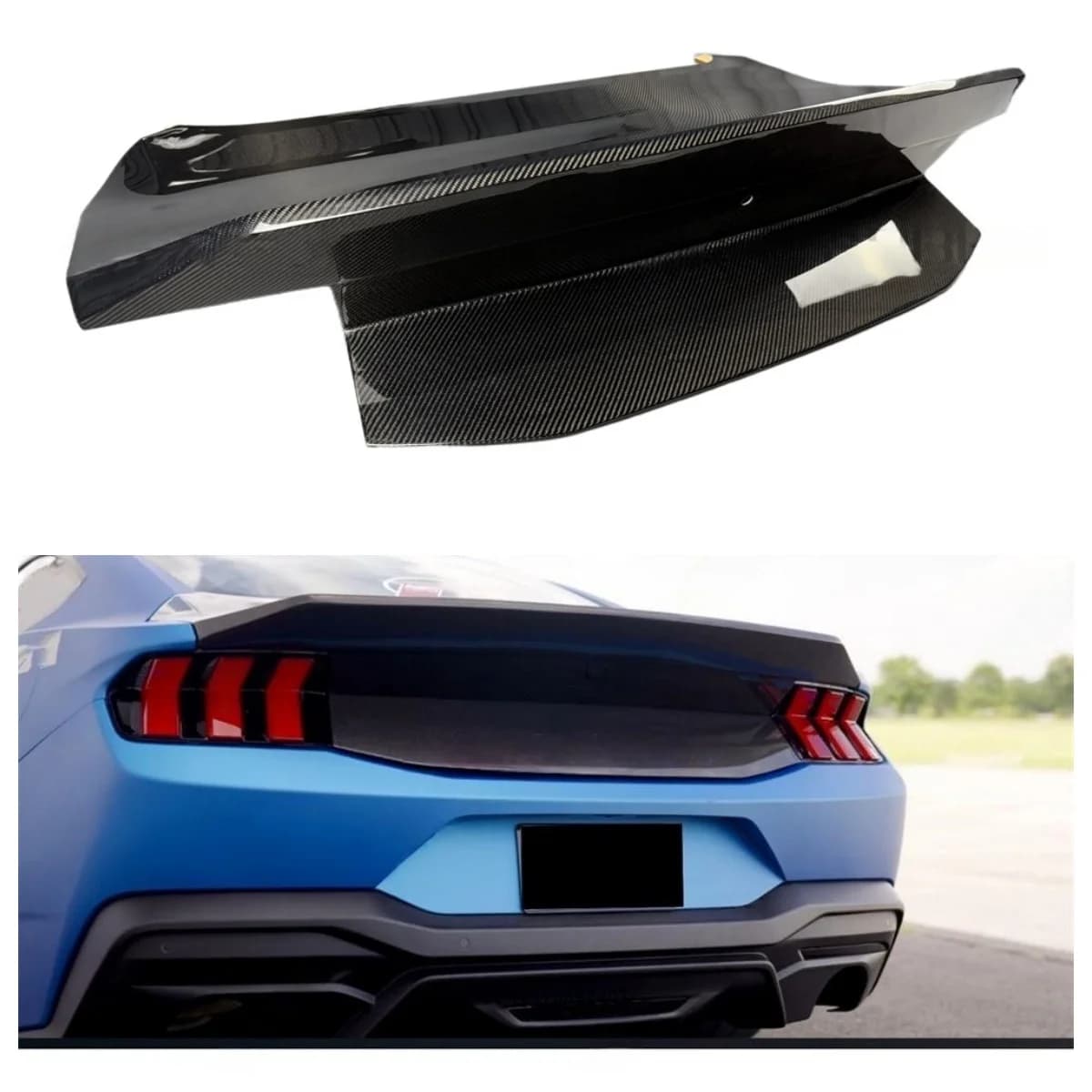 CARBEN Body Kit for Upgrading 2021-2023 New for Mustang Carbon Black Duckbill-style Carbon Fiber Trunk Lid Rear Luggage