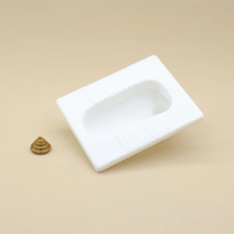 1set Mini Squat Toilet Model Squatting Pan Model Toilet Scene Miniature Funny Desktop Realistic Decoration Ornament