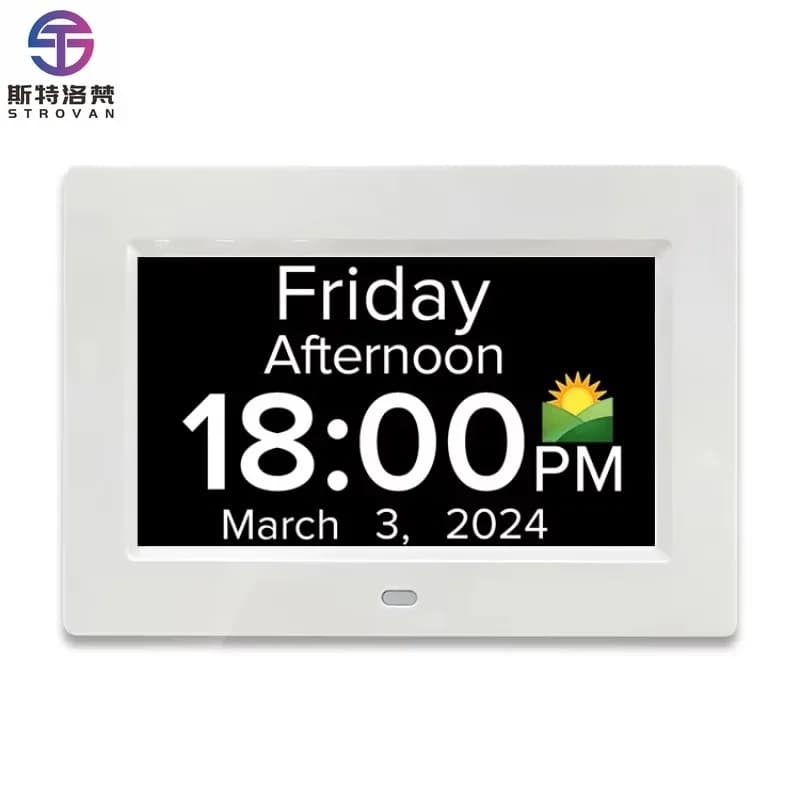 Large Font Display Digital Calendar Day Date Year Week Snooze Alarm Demantia Clock with Talking Time Function