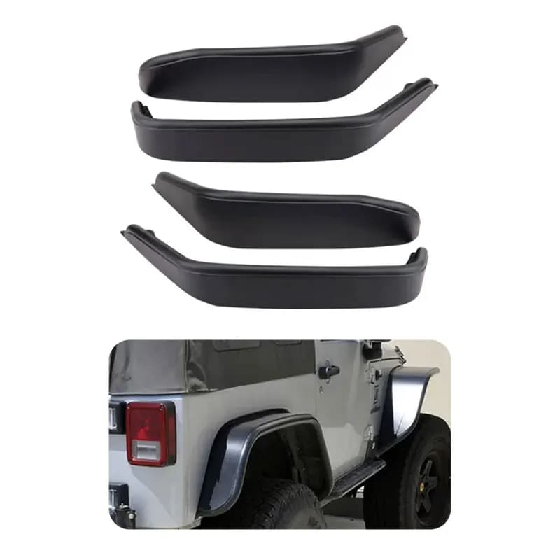 For 4x4 Accessories Off-Road Black Aluminum Alloy Fender Flares For Jeep Wrangler JK 2007-2024