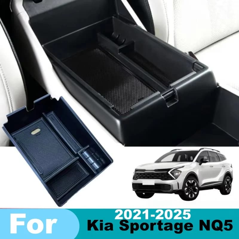 For Kia Sportage NQ5 2021 2022 2023 2024 2025Car Armrest Hidden Storage Box ABS Organizer Case Tidying Box Interior Accessories