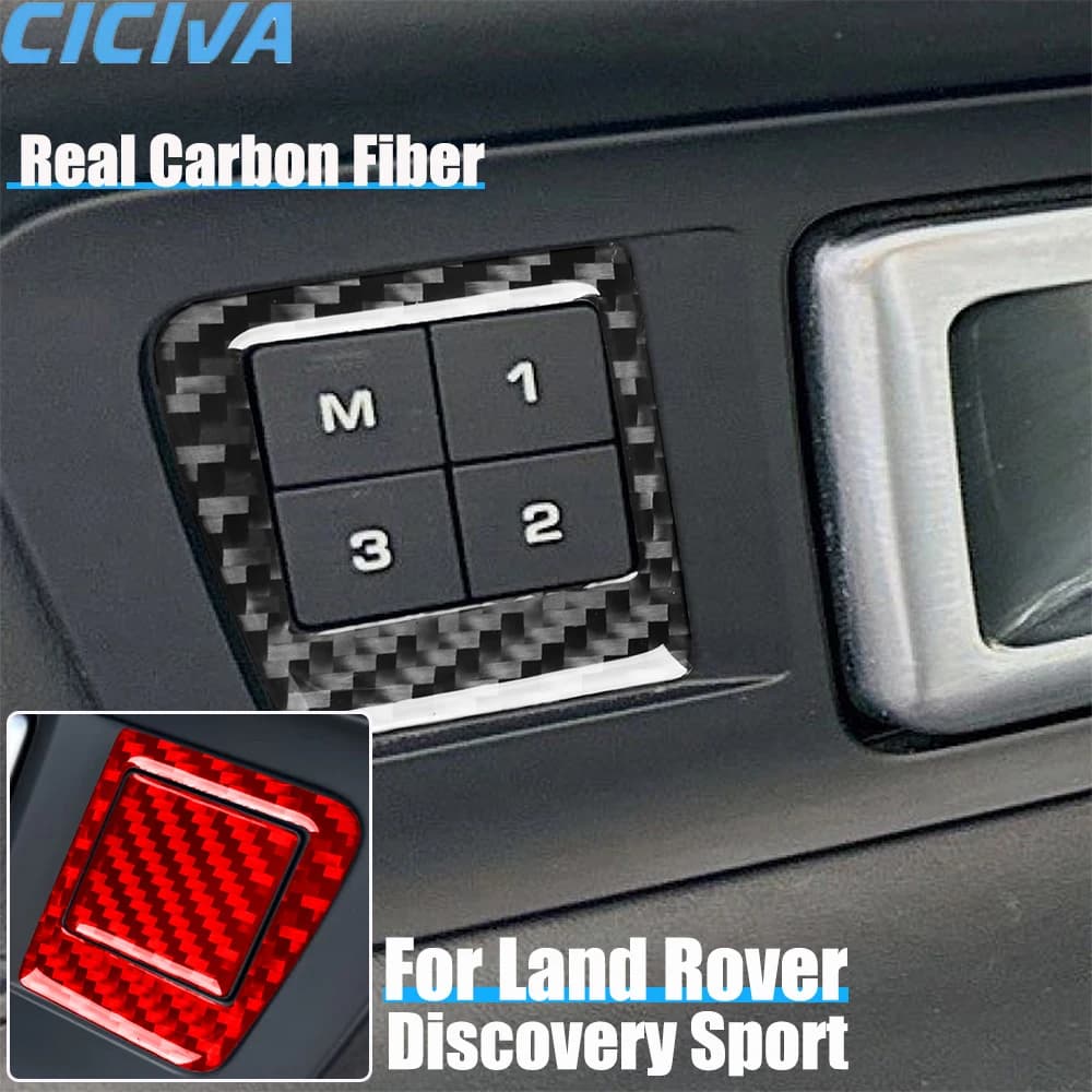 Real Carbon Fiber Car Accessories Seat Memory Panel Trim Cover Soft Sticker For Land Rover Discovery Sport L550 2015-2019