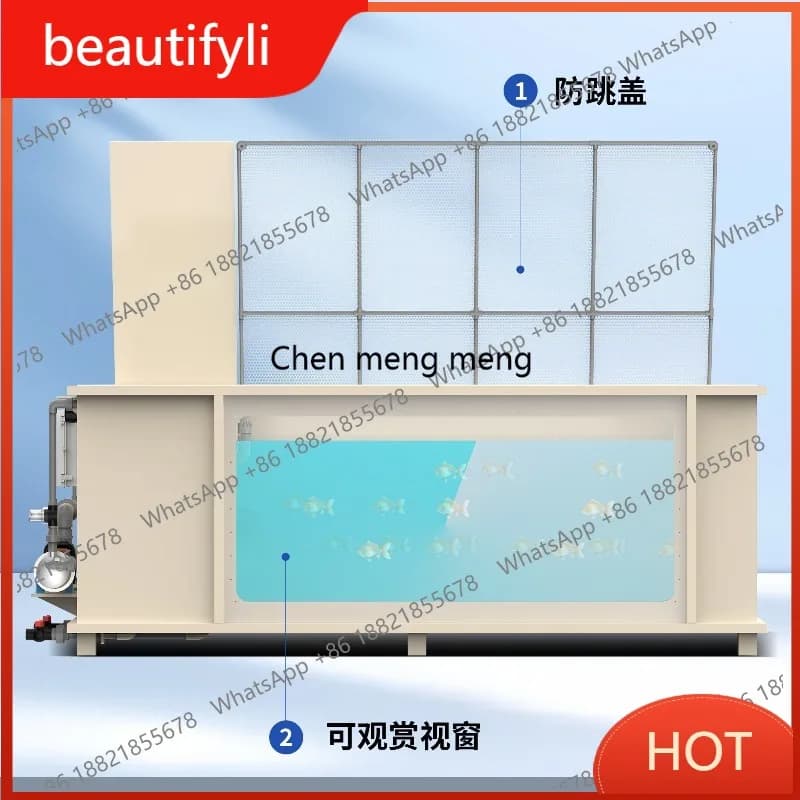 D80 Thickened PP plastic fish pond koi breeding box with filter system silent water-free fish box