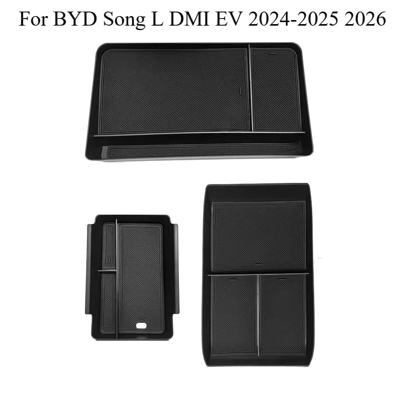 For BYD Song L DMI EV 2024-2025 2026 Under Center Console Storage Box, Armrest Organizer Tray Hidden Compartment Insert