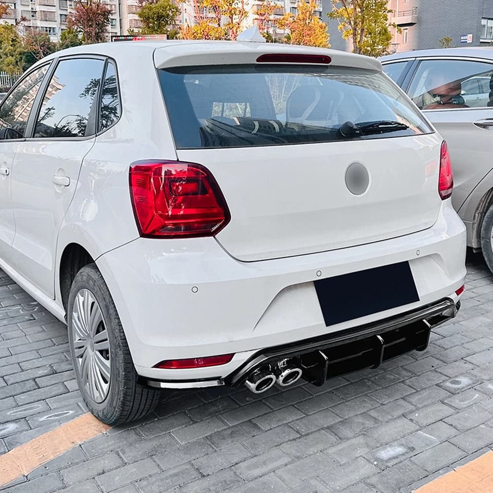 ABS 3 Fins Car Rear Bumper Diffuser Lip For Volkswagen MK5 6R Rear Side Splitters Spoiler Lip Body Kits For VW Polo 2009-2014