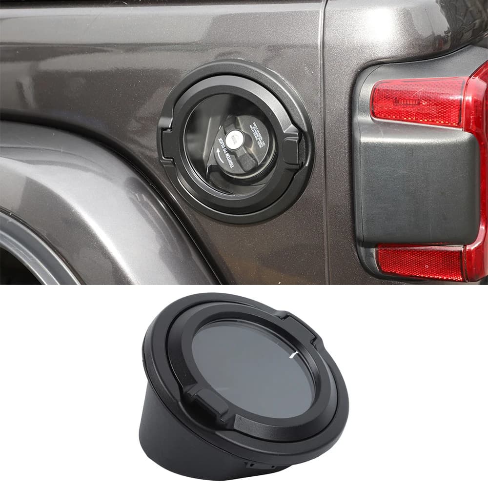 Car Door Gas Fuel Oil Cap Cover for Jeep Wrangler JL 2018-2024 Transparent Gas Fuel Tank Cap Exterior Accessories Aluminum Alloy
