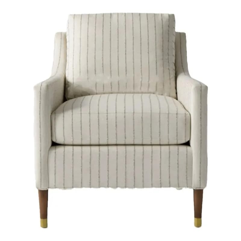 #For French retro coffee striped single sofa American country armchair pastoral small apartment fabric leisure chair