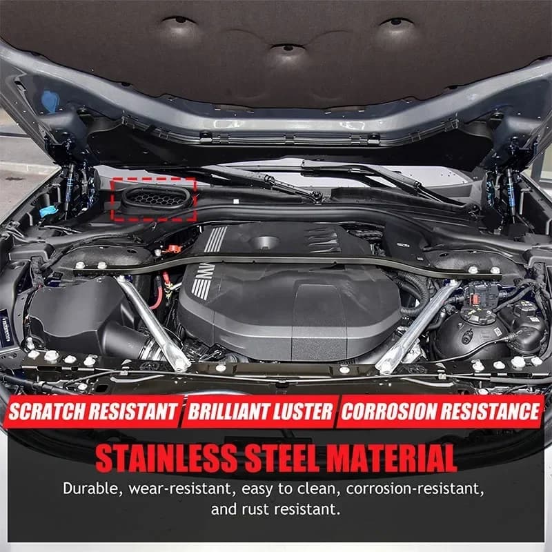 For BMW 7 Series G70 2023+ Car Front Hood Dustproof Net Decorative Cover Stainless Steel Interior Accessories 1 Pcs