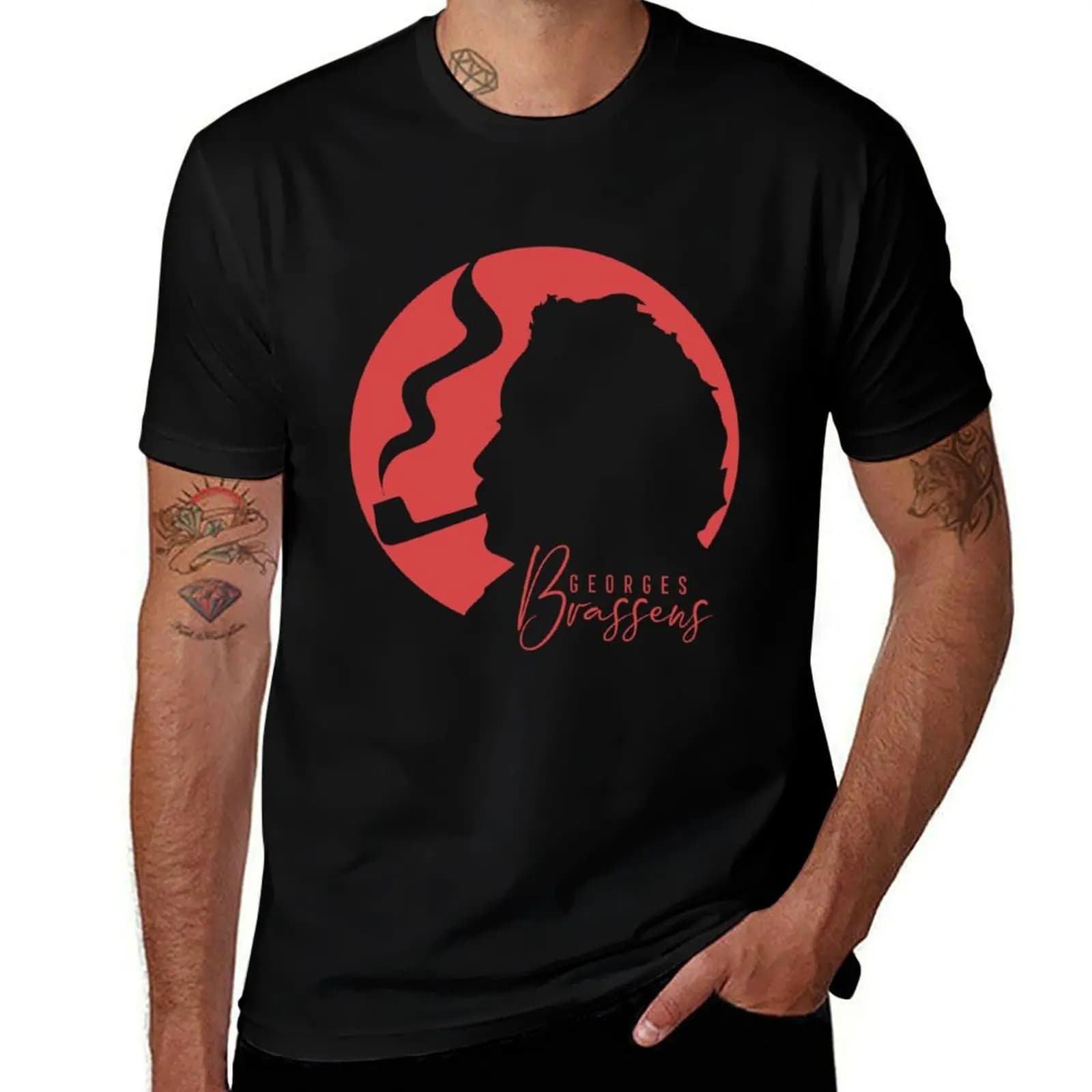 Georges Brassens classique T-Shirt Classic Crew Neck Cotton T-Shirt