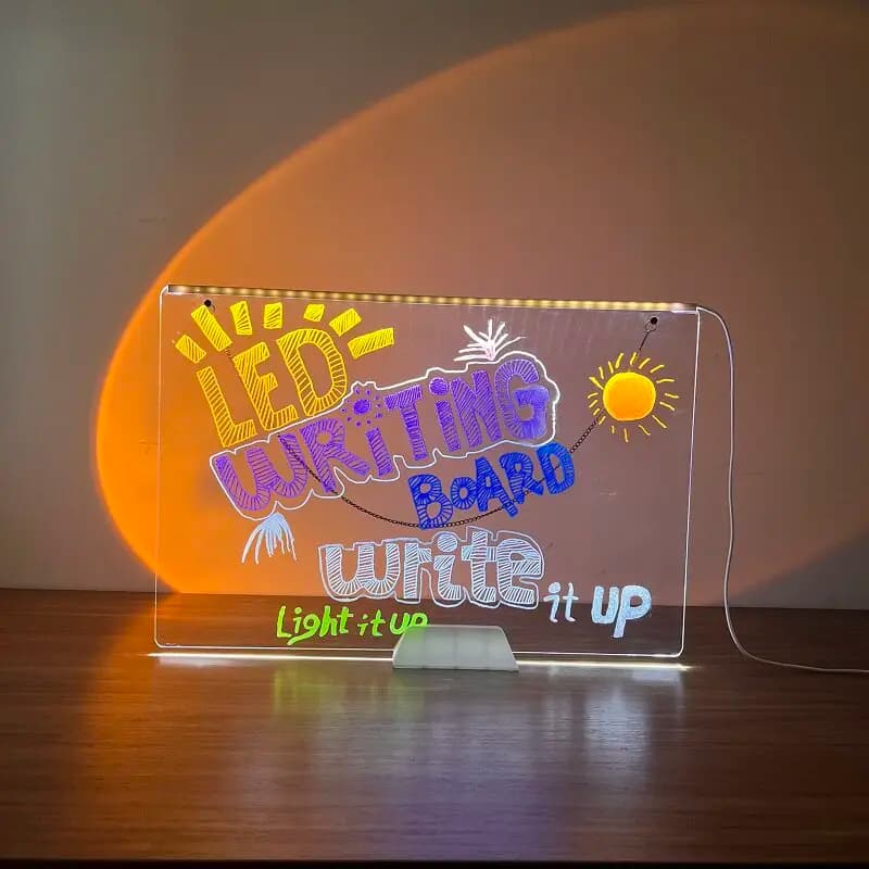 Luminous display board luminous billboard stall fluorescent board advertising board led acrylic hanging sign DIY small