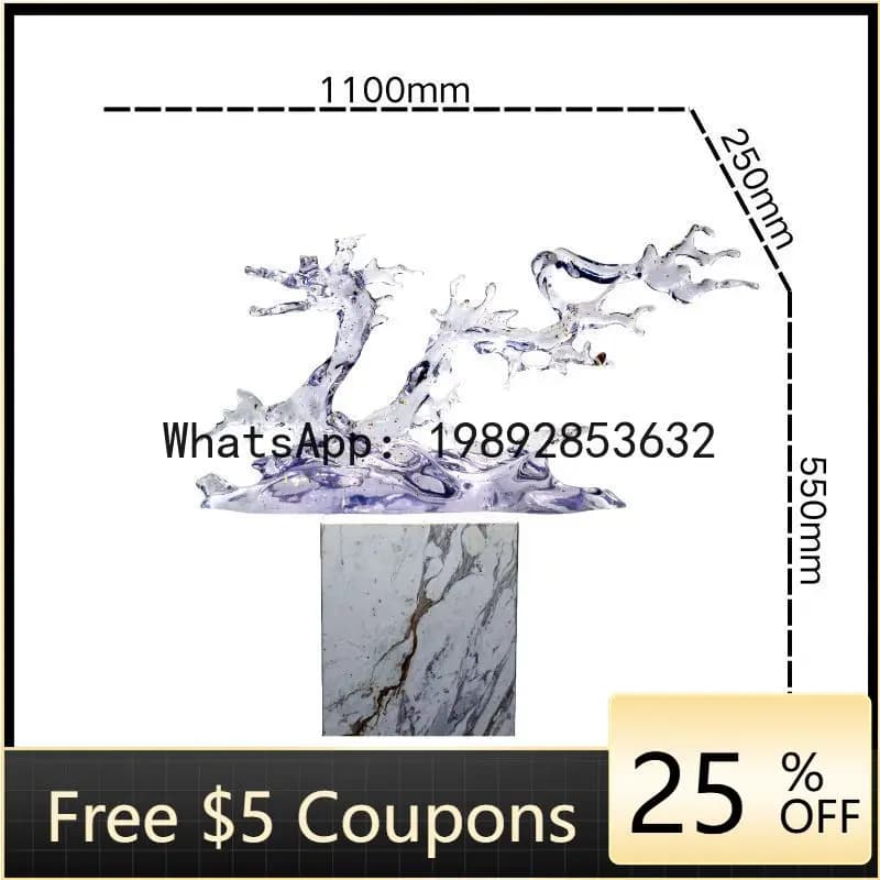 Z5 Hotel Lobby Transparent Water Flower Resin Ornament Sales Office Model Room Floor Sculpture Soft Decoration Artwork
