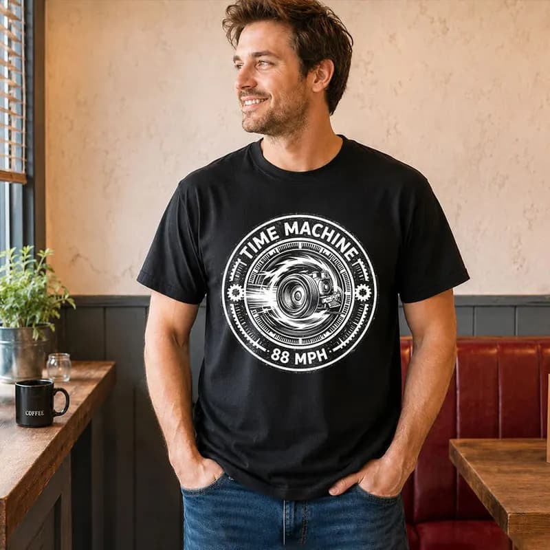 Back To The Future T‑Shirt Biff's Automotive Detailing Print Tees 0814 Hill Valley DeLorean 88MPH Time Machine Short Sleeve Tops