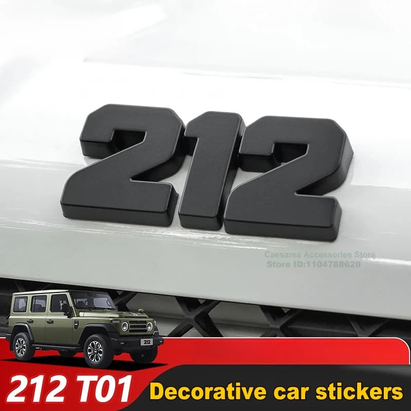 For Beijing 212 T01 2024 2025 Car ABS Front Hood Rear Tailgate Logo Emblems Decorative Stickers Decals Accessories