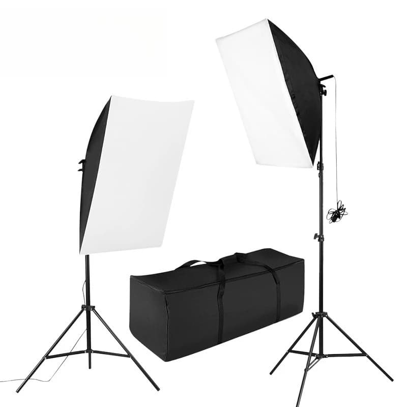 European standard double light softbox + double light stand photography shooting set, softbox set, photography light box set