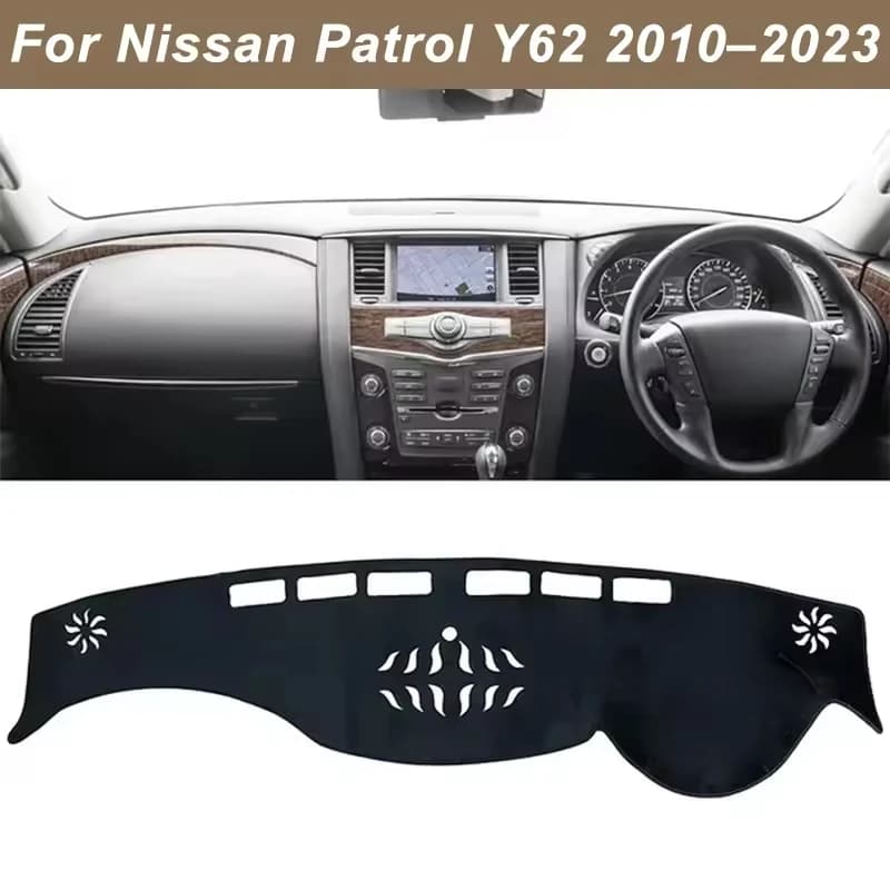 Dashboard Cover Dash Mat For Nissan Patrol Y62 2010-2023 Anti-Glare Non-Slip Sun Shade Interior Protector