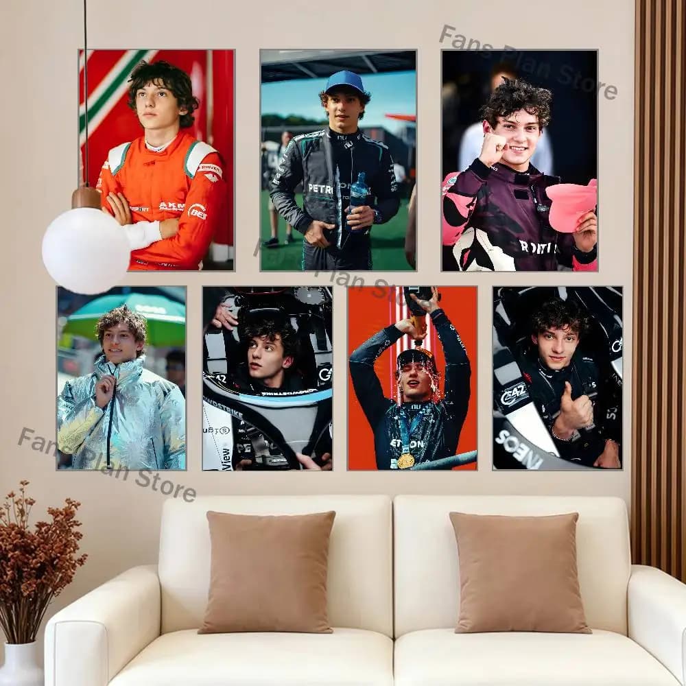 Driver K-Kimi Antonelli Poster High Quality Dorm Living Room Aesthetic Wall Decoration Painting Stickers Gift