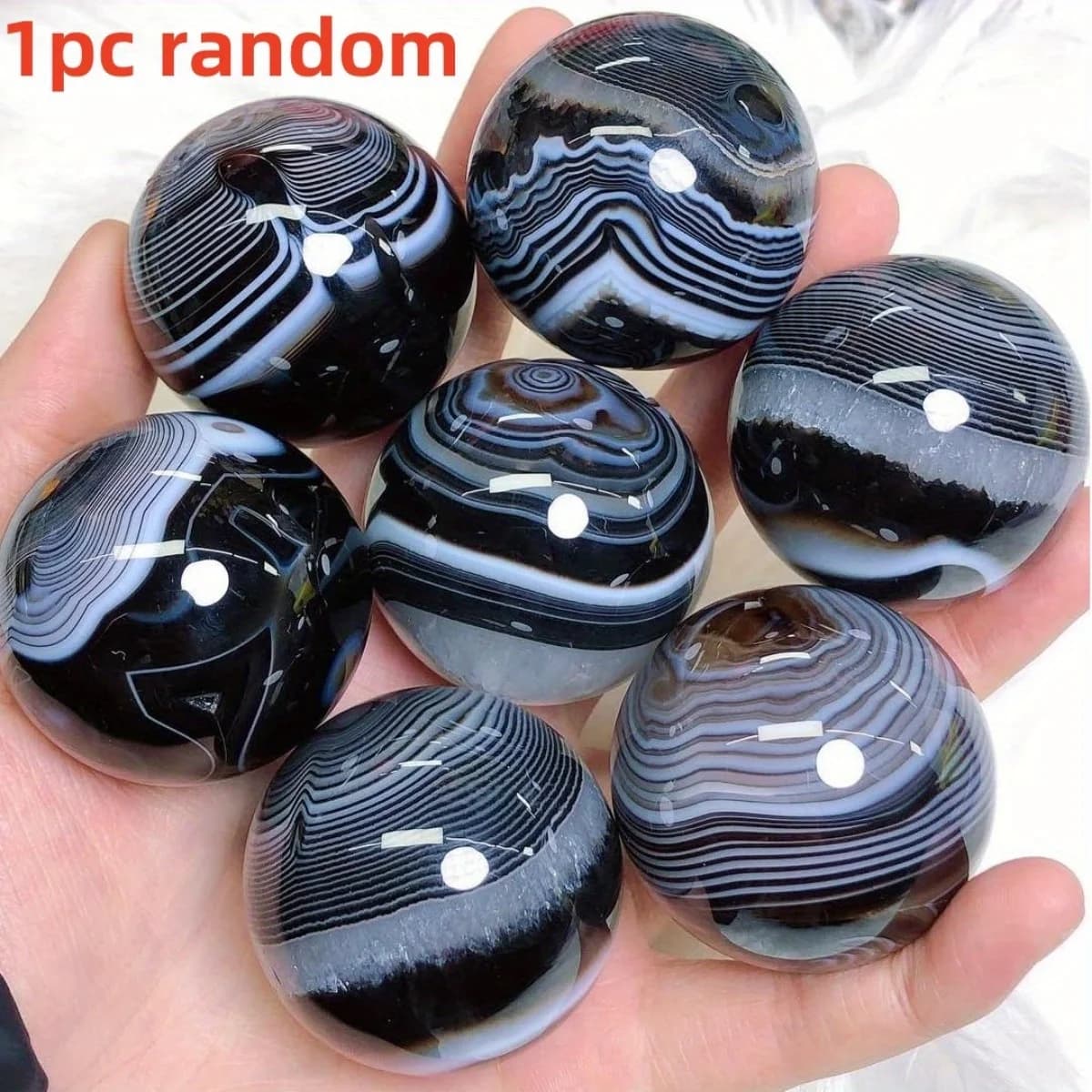 1PC Black Lace Agate Sphere Ball ,Natural Black Striped Agate, Decor with Tassel,Ideal for Jewelry Accessories,decoration maison