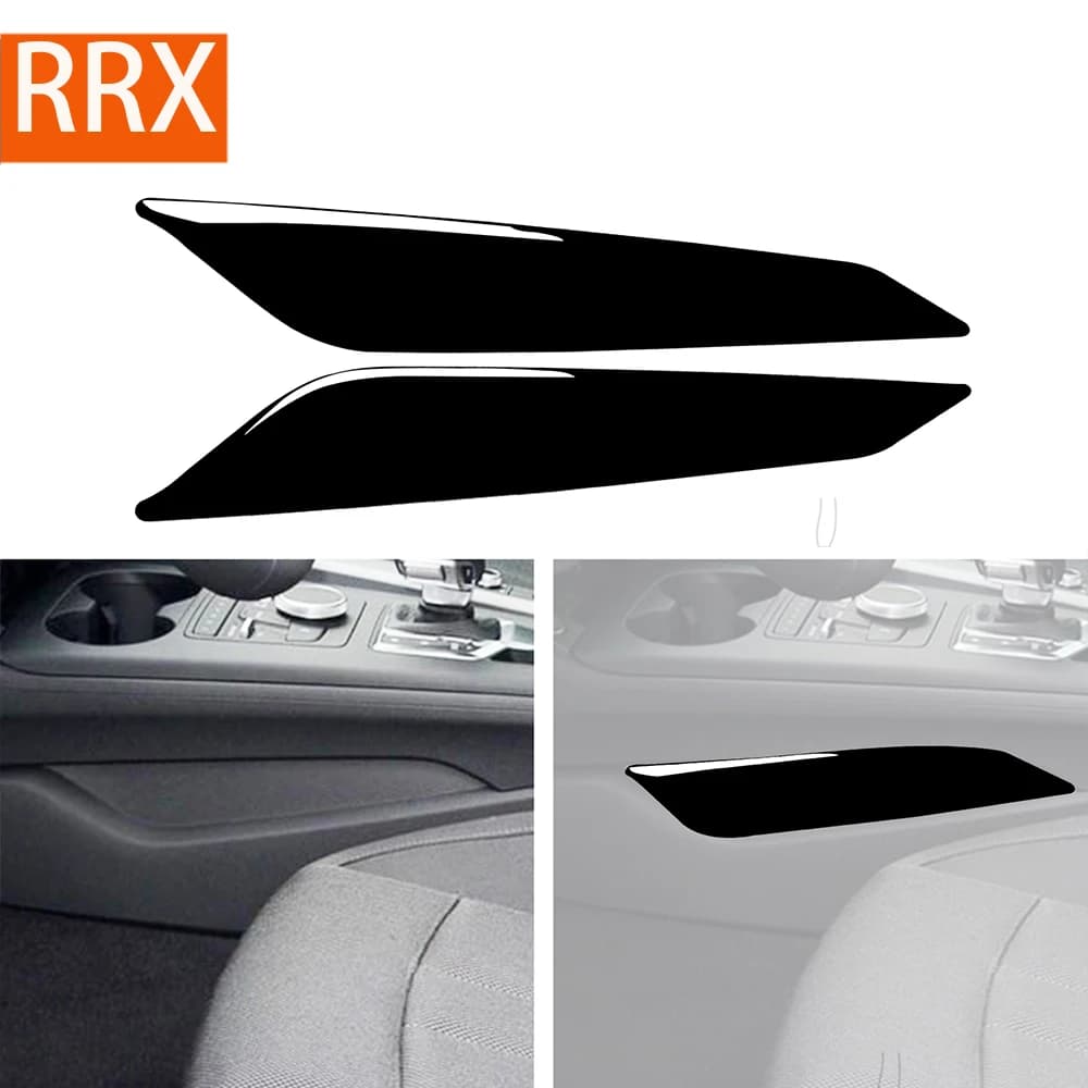 For Audi A4 B9 RS4 S4 2017 2018 2019 Gear Shift Gearbox Side Panel Cover Piano Black Stickers Car Interior Trim Accessories