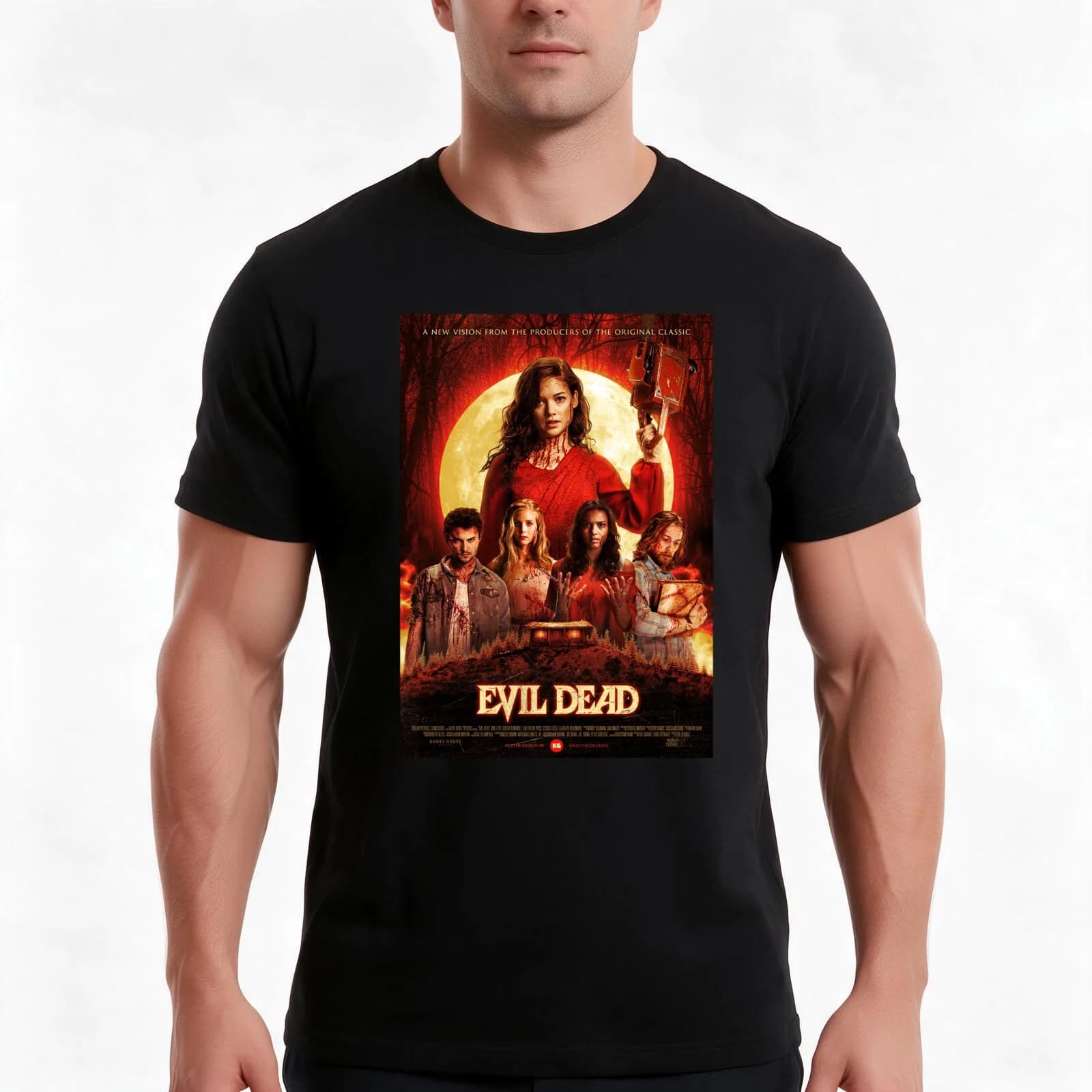 Evil Dead 2013 T-Shirt, Summer Casual Cotton Tee, Oversized Streetwear Tops, Vintage Graphic Print, Loose Fit Short Sleeve