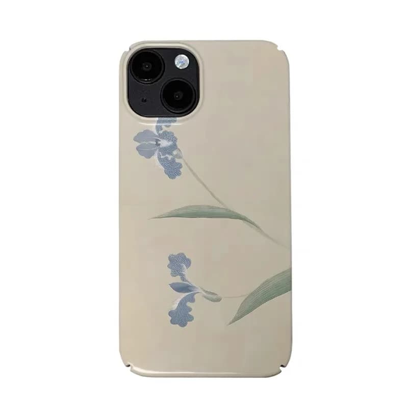 Ins Korean Art Little Blue Flower Case for IPHONE 17 16ProMax 15 14 13 12 11 PRO Acrylic TPU Two in One Magnetic Phone Cases