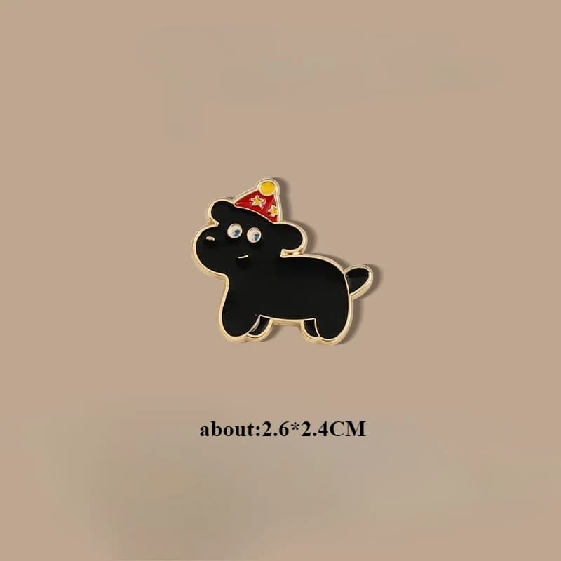 Cartoon Dog Brooch New Year Gift Metal Badge Student Pin DIY Clothing Bags Shoes Hat Scarf T-shirt Jeans Decoration