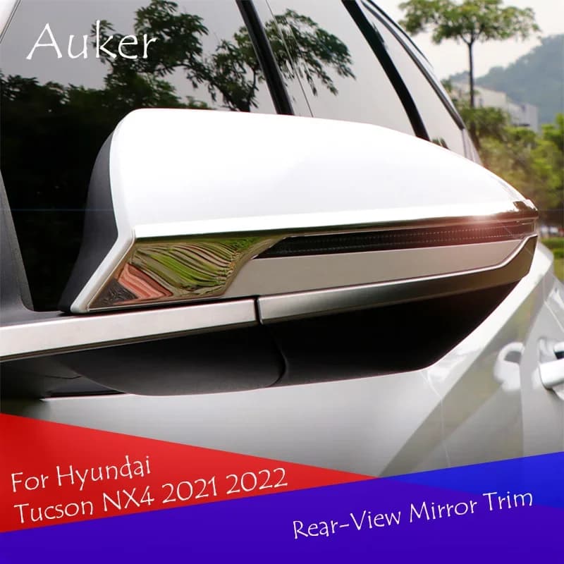 Car Rear-view Mirror Garnish Strips Trim Stickers Exterior Moulding For Hyundai Tucson NX4 2021-2025 Accessories