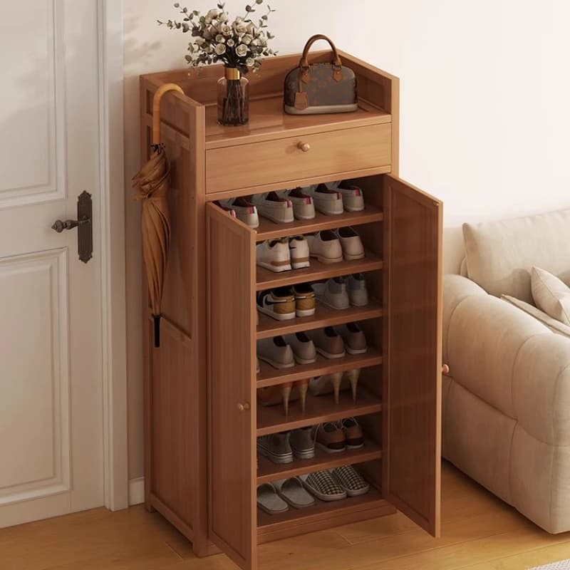 Large Capacity Shoe Cabinet Rattan Small Hotel Open Facility Organizer Shoe Cabinet Drawers Bench Armoire De Rangement Furniture