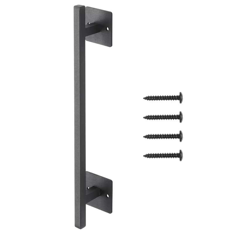 12.6 Country style barn door handles, heavy duty carbon steel outdoor door handles with anti-rust coating for easy installation