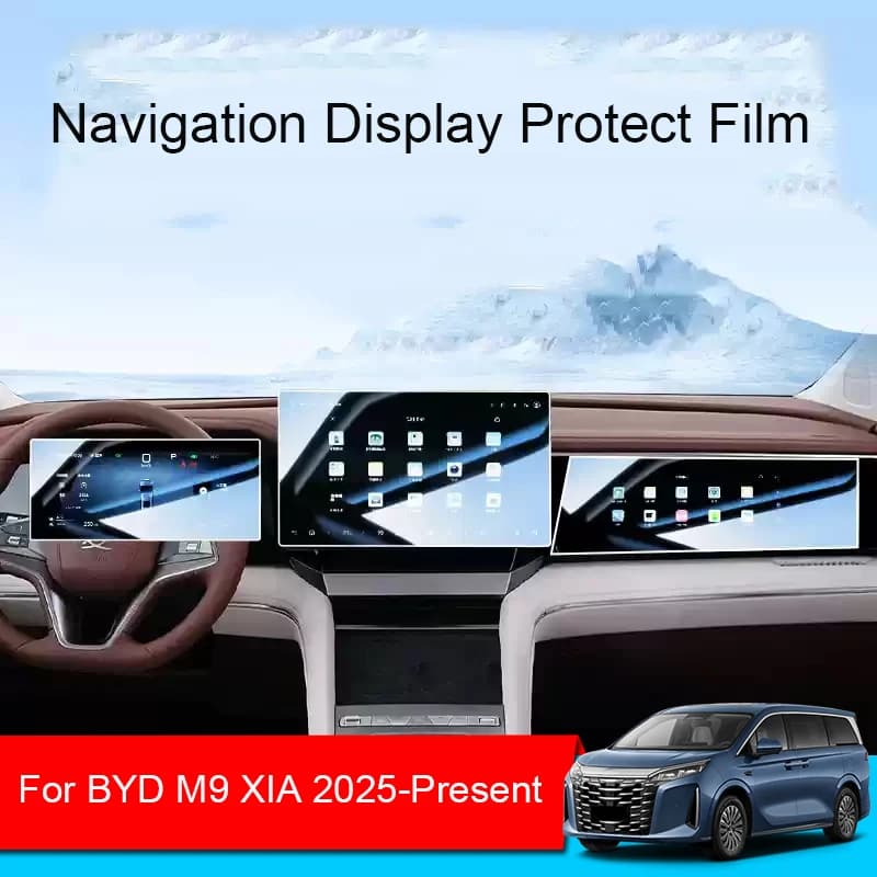 Car GPS Navigation Screen Protect Tempered Film For BYD M9 XIA 2025-Present Dashboard Display Sticker Interior Auto Accessory