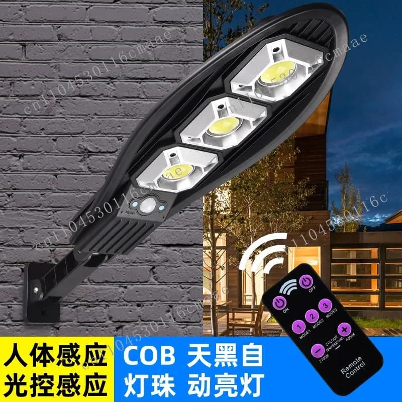 New outdoor solar remote control garden light human body induction LED street light 90COB street sensor
