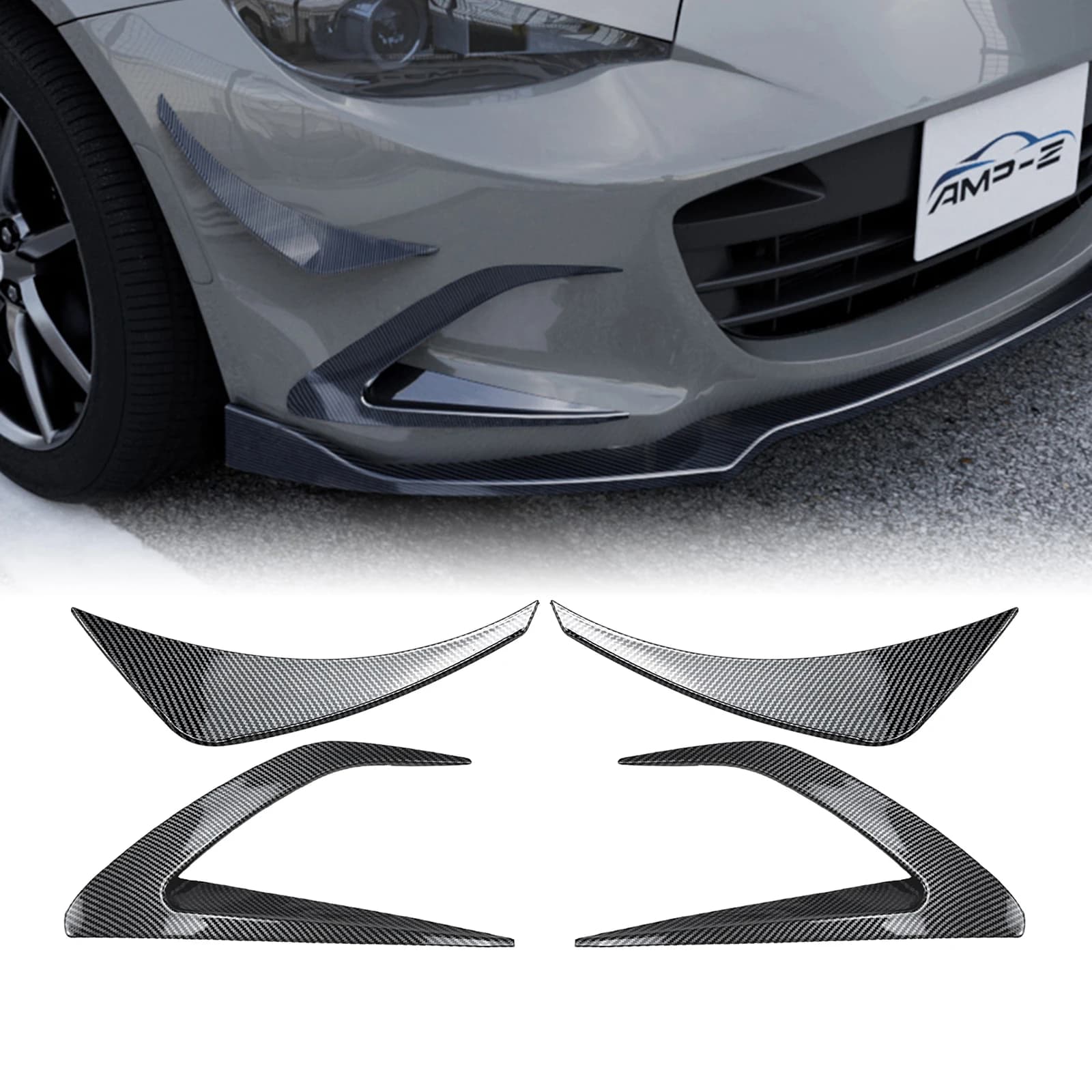 Front Bumper Side Air Vent Trims For Mazda MX-5 MX5 ND Miata 2016-2026 Fog Light Cover Intake Frame Canards Spoiler Splitter Kit