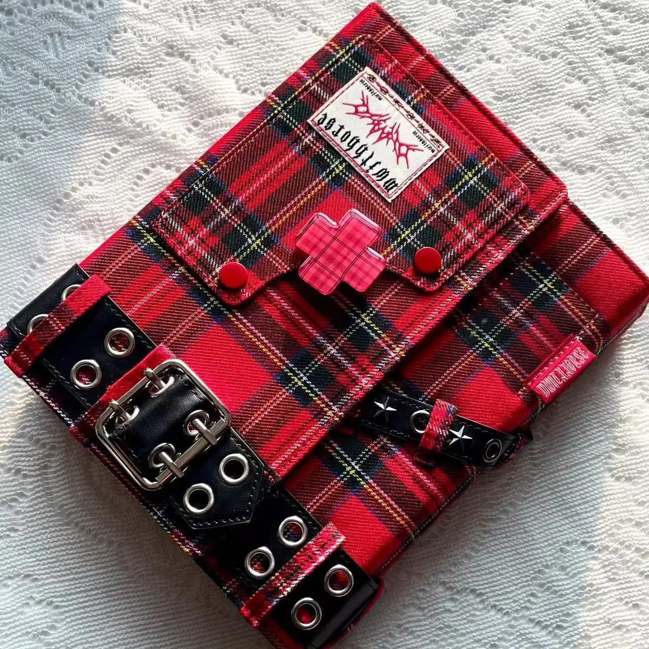 Checkered Denim Fabric A5 Photo Card Album Vintage Sweet & Cool Style Binder Idol Photocard Collect K-Pop Polaroid Storage