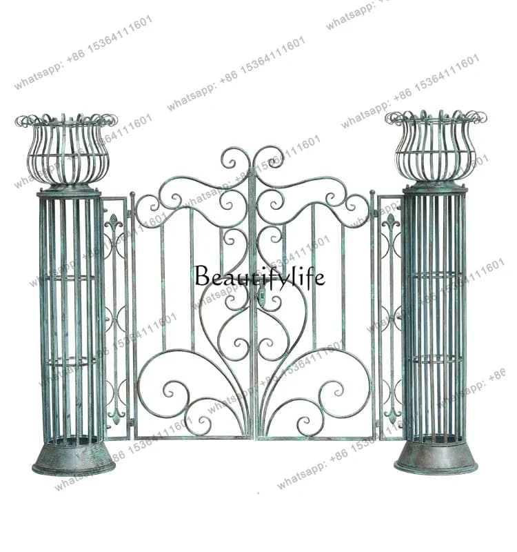 Foreign Order Retro Distressed Courtyard Entry Door Outdoor Anti-Rust Plant Climbing Vine Decorative Flowers Rack